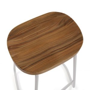Taburete Alto Simple Diseño Nórdico, Asiento Madera Olmo - Imagen 2