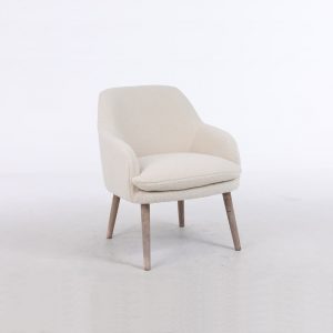 SET 2 Butaca de madera Hevea Rubberwood, acabado Borreguito - Imagen 2