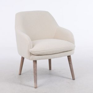 SET 2 Butaca de madera Hevea Rubberwood, acabado Borreguito - Imagen 1