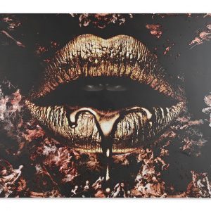 Cuadro Impresión Cristal Templado Black Lips 160x120cm - Imagen 5