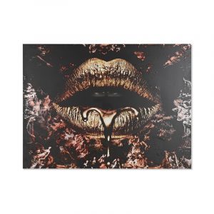 Cuadro Impresión Cristal Templado Black Lips 160x120cm - Imagen 1