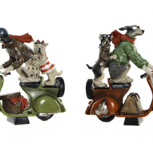 SET Figura Perro en Moto Vespa de Resina Multicolor - Imagen 4