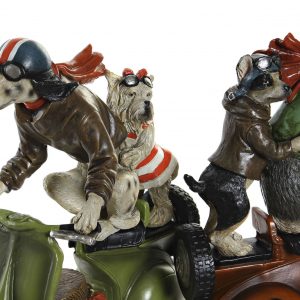 SET Figura Perro en Moto Vespa de Resina Multicolor - Imagen 2