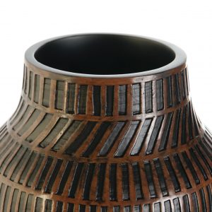 Jarrón alto de decoración, Resina Ceramica, color Marrón - Imagen 2