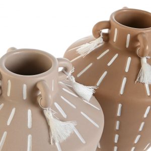 SET 2 Jarrones de decoración, Cerámica color Marrón - Imagen 2