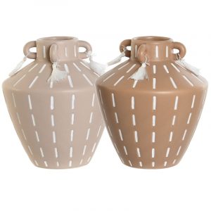 SET 2 Jarrones de decoración, Cerámica color Marrón - Imagen 1