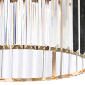 Lampara Redonda, de Decoración Cristal y Metal Transparente de Techo - Imagen 3