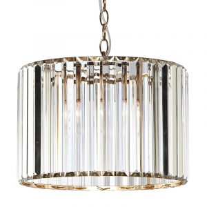 Lampara Redonda, de Decoración Cristal y Metal Transparente de Techo - Imagen 1