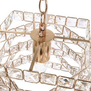 Lampara de Decoración Cristal y Metal Transparente de Techo - Imagen 3