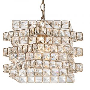 Lampara de Decoración Cristal y Metal Transparente de Techo - Imagen 1