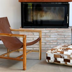 Exclusivo Cojín Suelo Cuadrado, Estilo Colonial, Piel Cabra - Imagen 6