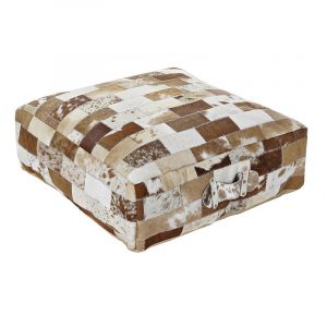 Exclusivo Cojín Suelo Cuadrado, Estilo Colonial, Piel Cabra - Imagen 1