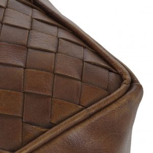 Pouf, Cojín Suelo Cuadrado, Piel Marron, Estilo Vintage - Imagen 3