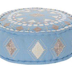 Pouf Redondo Bajo, Cojín Suelo, Estilo Árabe Algodón, Reposapiés - Imagen 3