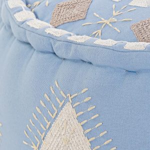 Pouf Redondo Bajo, Cojín Suelo, Estilo Árabe Algodón, Reposapiés - Imagen 4