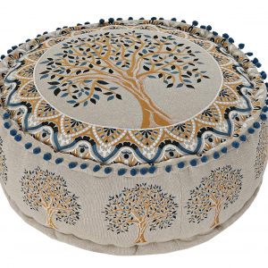 Cojín Suelo, Pouf Redondo Bajo, Estilo Árabe Algodón, Arbol - Imagen 5