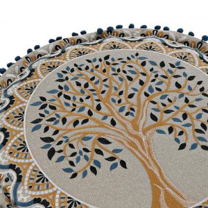 Cojín Suelo, Pouf Redondo Bajo, Estilo Árabe Algodón, Arbol - Imagen 2