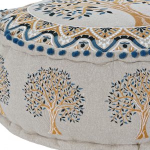 Cojín Suelo, Pouf Redondo Bajo, Estilo Árabe Algodón, Arbol - Imagen 4
