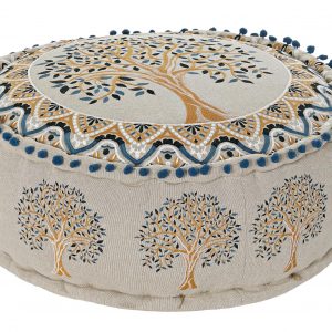 Cojín Suelo, Pouf Redondo Bajo, Estilo Árabe Algodón, Arbol - Imagen 3