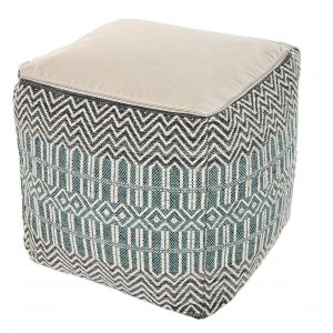 Pouf, Reposapies Cojín Suelo Cuadrado Multicolor, Estilo Boho Algodón - Imagen 4