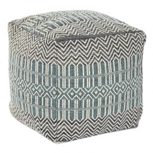 Pouf, Reposapies Cojín Suelo Cuadrado Multicolor, Estilo Boho Algodón - Imagen 1