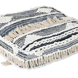 Cojín Suelo, estilo Boho, cuadrado de Algodón, con Flecos y Rayas - Imagen 4