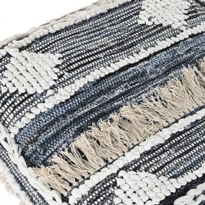 Cojín Suelo, estilo Boho, cuadrado de Algodón, con Flecos y Rayas - Imagen 2