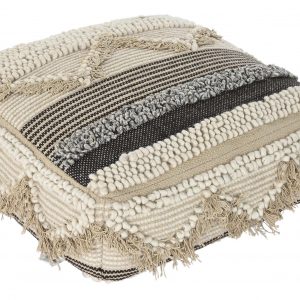 Cojín Suelo, estilo Boho, Rayas cuadrado de Algodón, Reposapiés - Imagen 4