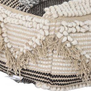 Cojín Suelo, estilo Boho, Rayas cuadrado de Algodón, Reposapiés - Imagen 3