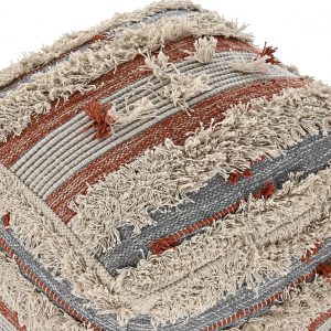 Pouf Cuadrado Cojín Suelo, Estilo Boho Algodón, Reposapiés - Imagen 2