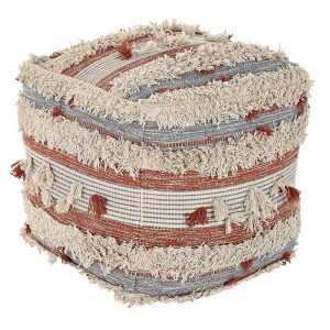 Pouf Cuadrado Cojín Suelo, Estilo Boho Algodón, Reposapiés - Imagen 1