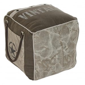 Cojín Suelo, Pouf Cuadrado estilo Vintage 90, de Algodón, Reposapiés - Imagen 5