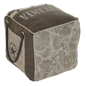 Cojín Suelo, Pouf Cuadrado estilo Vintage 90, de Algodón, Reposapiés - Imagen 1