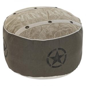 Cojín Suelo Pouf Redondo, Estilo Vintage, Algodón, Reposapiés - Imagen 1