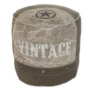 Pouf Redondo Cojín Suelo Estilo Vintage 90, Algodón, Reposapiés - Imagen 1