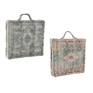 Cojín Suelo, Cuadrado con Asa, Estilo Árabe Algodón, Reposapiés - Imagen 4