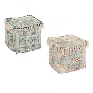 Cojín Suelo, Cuadrado Flecos, Estilo Árabe Algodón, Reposapiés - Imagen 4