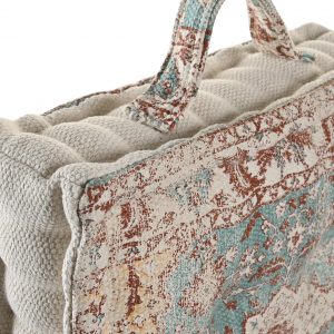 Cojín Suelo, Cuadrado con Asa, Estilo Árabe Algodón, Reposapiés - Imagen 6