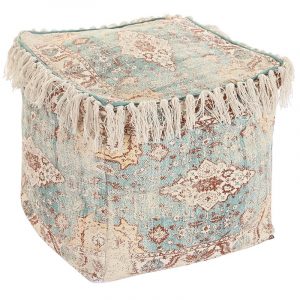 Cojín Suelo, Cuadrado Flecos, Estilo Árabe Algodón, Reposapiés - Imagen 1