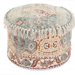 Cojín Suelo Puf Redondo Flecos, Ambiente Árabe Algodón, Reposapiés - Imagen 3