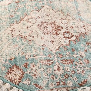 Cojín Suelo Puf Redondo Flecos, Ambiente Árabe Algodón, Reposapiés - Imagen 2