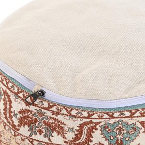 Cojín Suelo Puf Redondo Flecos, Ambiente Árabe Algodón, Reposapiés - Imagen 4