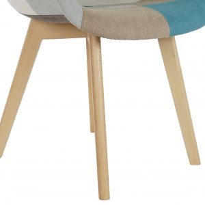 4 Modernas Sillas Poliéster Pino, Scandi Tapizado Patchwork - Imagen 6