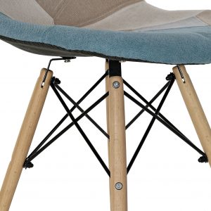 SET 4 Modernas Sillas Poliéster Pino, Scandi Tapizado Patchwork - Imagen 3