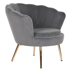 Butaca Velvet Diseño Concha, Poliéster y Metal, Terciopelo - Imagen 3