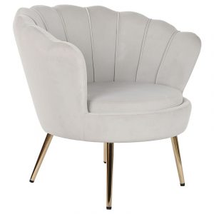 Butaca Velvet Diseño Concha, Poliéster y Metal, Terciopelo - Imagen 2