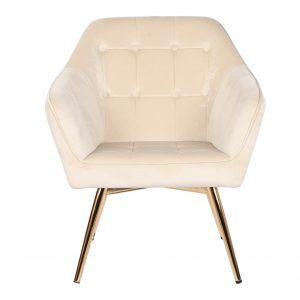 Butaca, Sillón Poliéster Velvet Metal, estilo Moderno Glam - Imagen 5