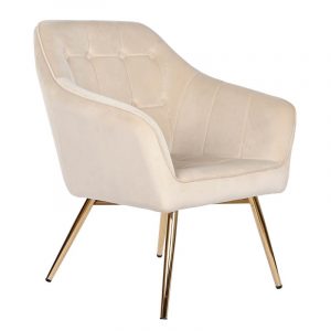 Butaca, Sillón Poliéster Velvet Metal, estilo Moderno Glam - Imagen 2