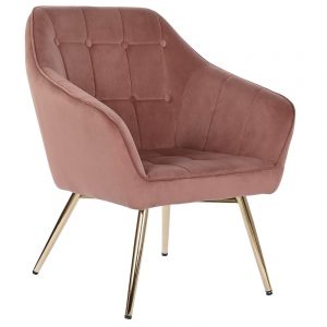 Butaca, Sillón Poliéster Velvet Metal, estilo Moderno Glam - Imagen 1