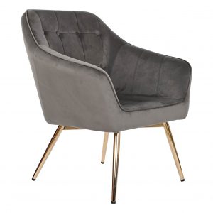 Butaca, Sillón Poliéster Velvet Metal, estilo Moderno Glam - Imagen 9